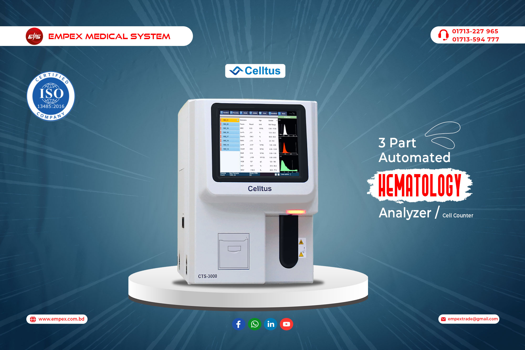 Cell Counter  Celltus CTS-3000